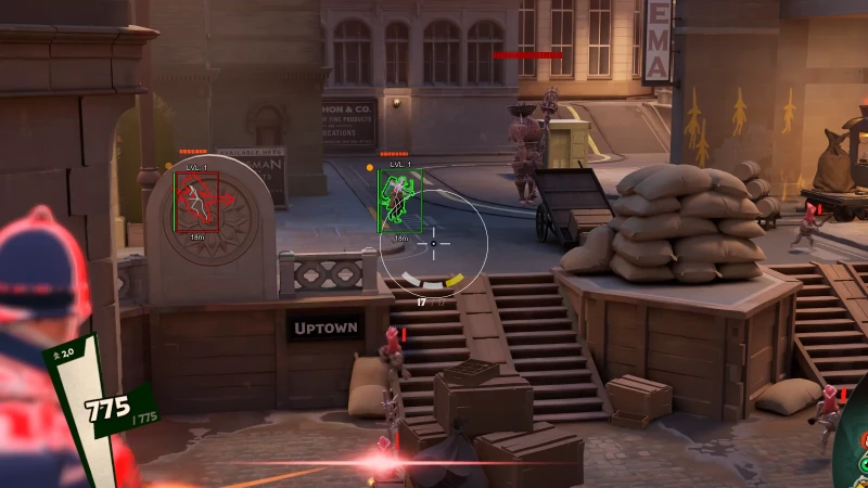 Deadlock gameplay screenshot showing two enemy heroes highlighted with a purple Hero ESP outline through a wall, plus a jungle camp timer counting down a nearby camp respawn